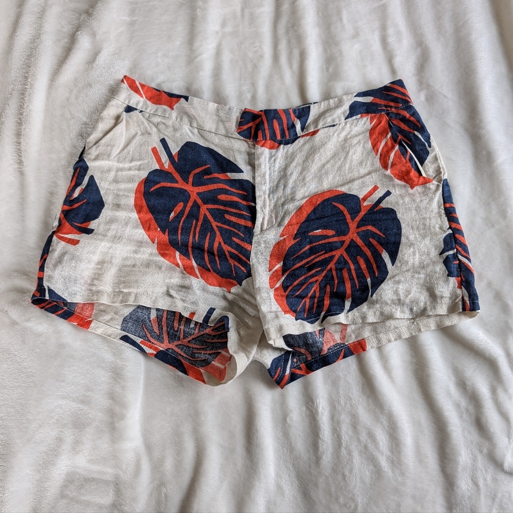 Lucky Brand size 2 linen tropical leaf shorts